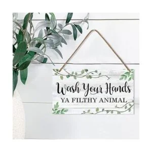 LHIUEM Wash Your Hands Ya Letrero de animales sucios_3