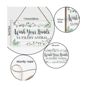 LHIUEM Wash Your Hands Ya Letrero de animales sucios_6