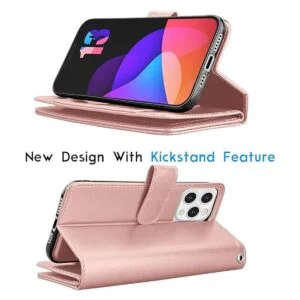 Tekcoo Funda tipo cartera compatible con iPhone 13 Mini_5