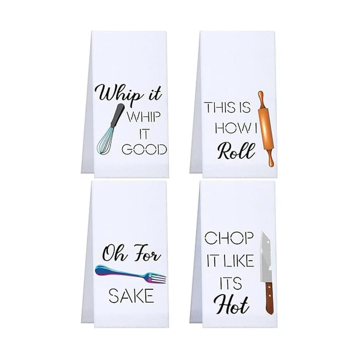 4 piezas divertidas toallas de cocina con dicho divertido_1