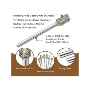 Juego de talla de piedra pulido rebabas de diamante_2