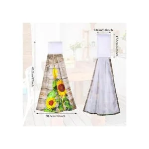 4 piezas vintage girasoles colgantes toalla de cocina en_3