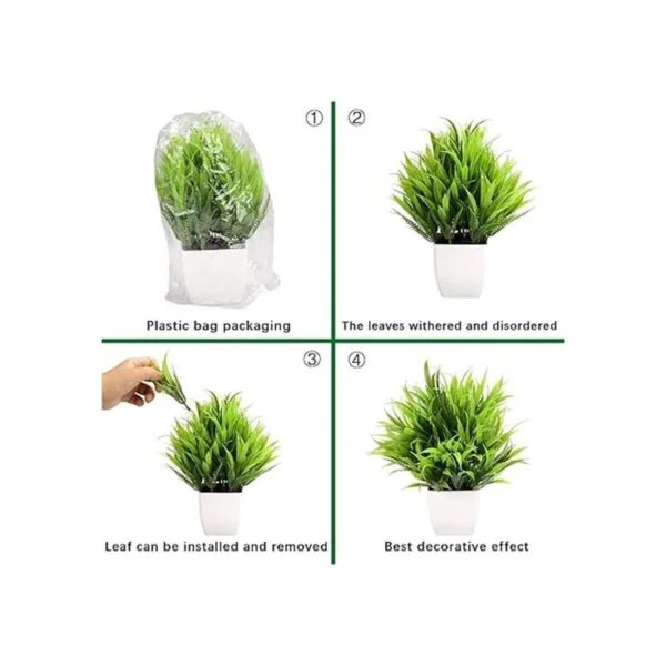 Greentime Paquete de 3 mini plantas falsas en macetas_2