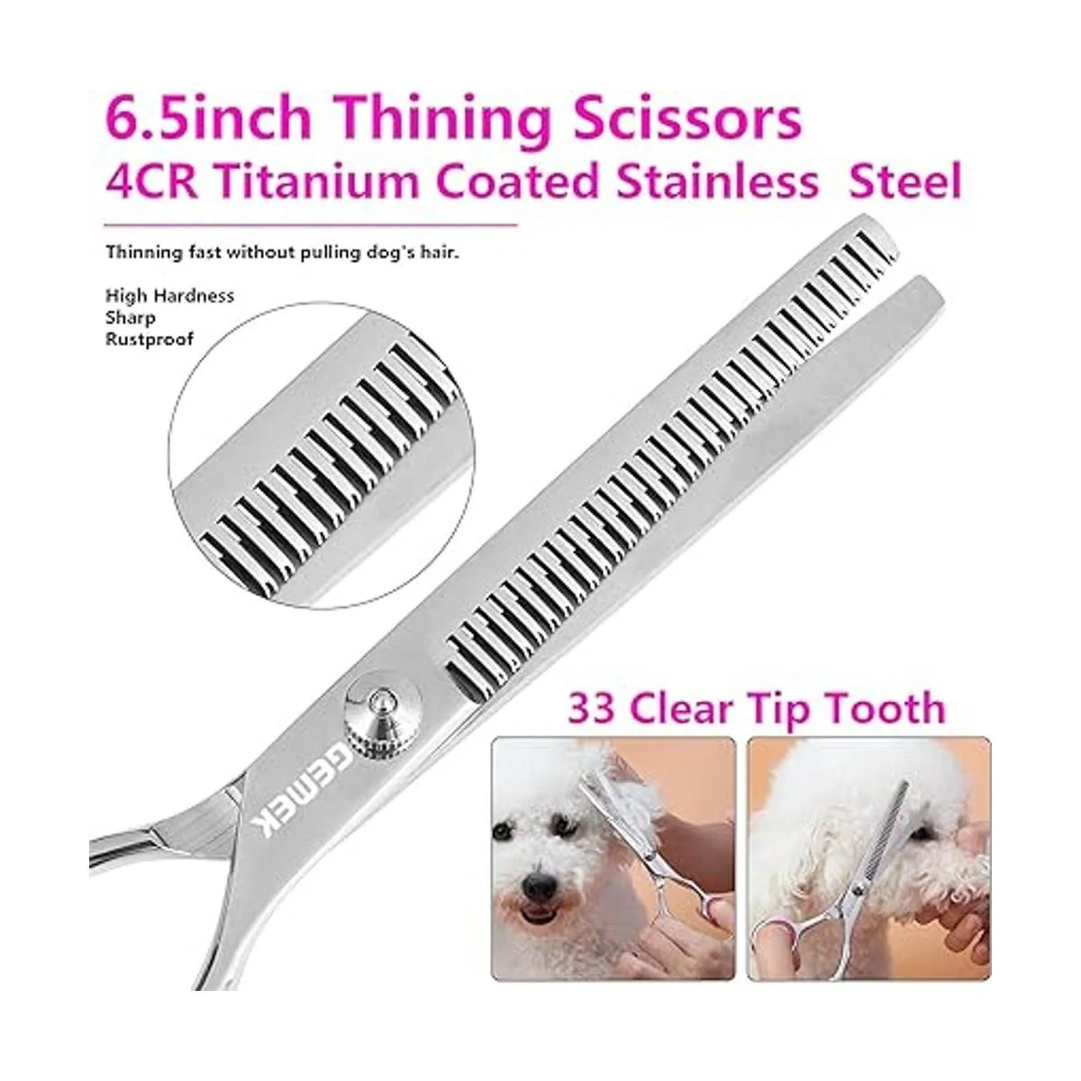 GEMEK Juego de 4 tijeras de aseo profesional de acero_3