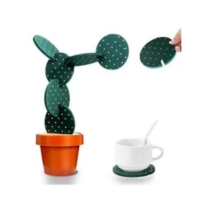 Juego de 6 posavasos de cactus divertidos para bebidas con_1