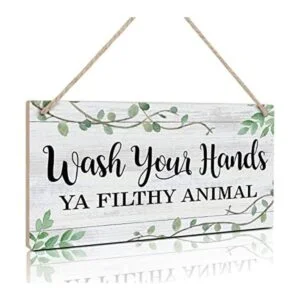 LHIUEM Wash Your Hands Ya Letrero de animales sucios_1
