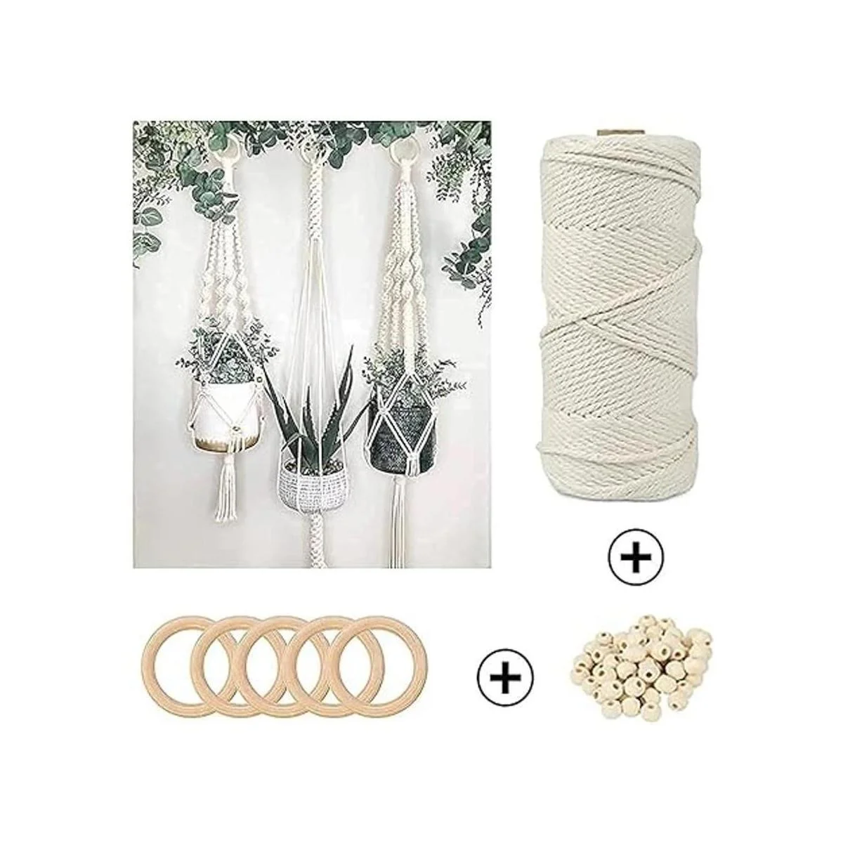 Kit de macramé suministros de macramé de 109 yardas x_5