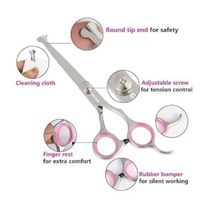 GEMEK Juego de 4 tijeras de aseo profesional de acero_6