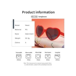 Paquete de 4 lentes de sol en forma de corazón con efecto_4