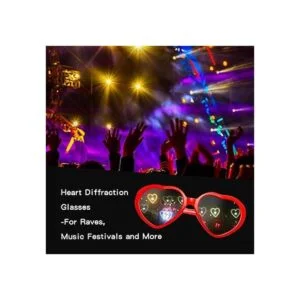 Paquete de 4 lentes de sol en forma de corazón con efecto_3