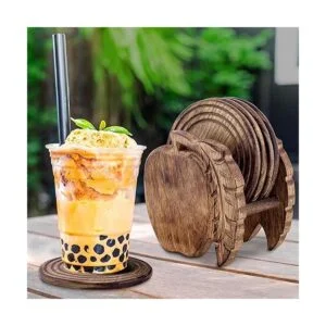 Divit Posavasos de madera para bebidas ecológicos_4