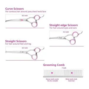 GEMEK Juego de 4 tijeras de aseo profesional de acero_4