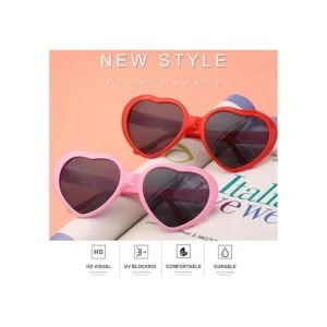 Paquete de 4 lentes de sol en forma de corazón con efecto_5