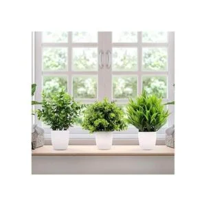 Greentime Paquete de 3 mini plantas falsas en macetas_4
