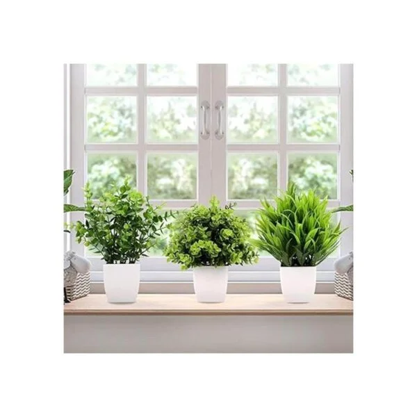 Greentime Paquete de 3 mini plantas falsas en macetas_4