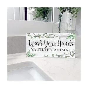 LHIUEM Wash Your Hands Ya Letrero de animales sucios_2