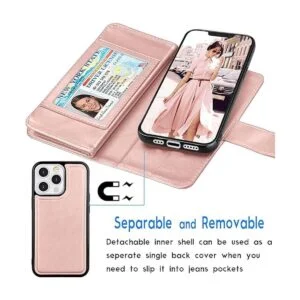 Tekcoo Funda tipo cartera compatible con iPhone 13 Mini_4