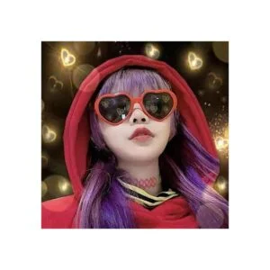 Paquete de 4 lentes de sol en forma de corazón con efecto_2