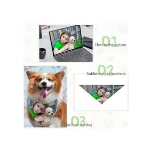 24 bandanas de sublimación en blanco para perros pañuelos_4