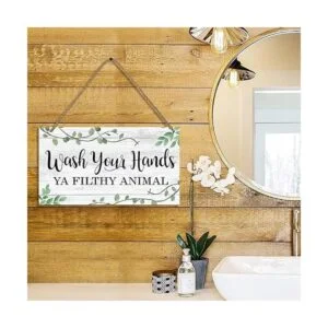LHIUEM Wash Your Hands Ya Letrero de animales sucios_4
