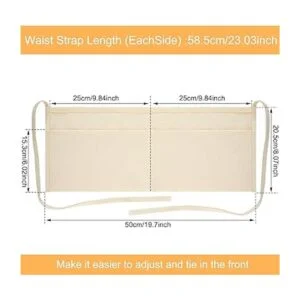 Delantal de lona de 2 bolsillos con cintura de trabajo_2