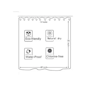 Cortina de ducha floral verde azulado juego de cortina de_5