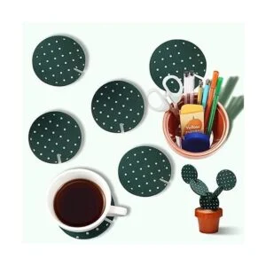 Juego de 6 posavasos de cactus divertidos para bebidas con_4