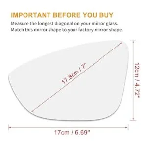 X AUTOHAUX Espejo de cristal izquierdo con adhesivo para_3
