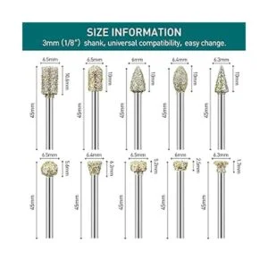 Juego de rebabas de diamante 20 brocas de rebaba de_6