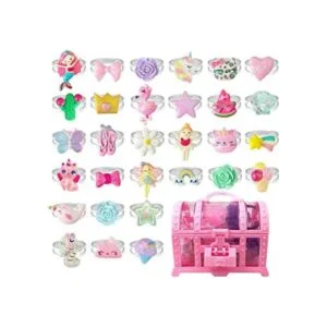 EleMirsa Juego de 30 anillos de joyería ajustables para_1