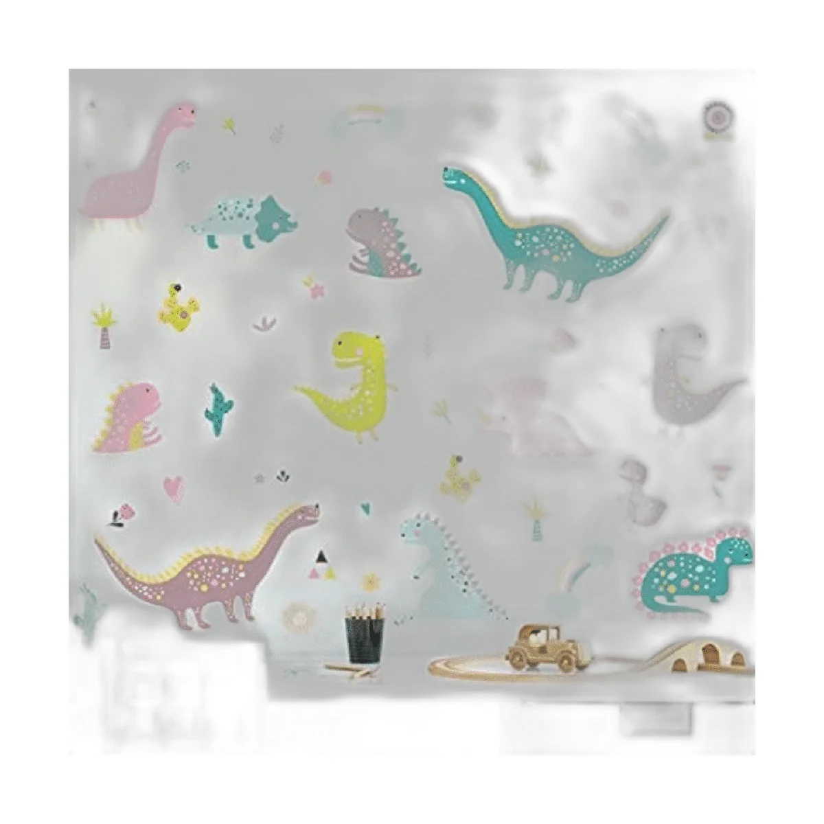 ROFARSO Coloridas calcomanías de pared de dinosaurio de_1