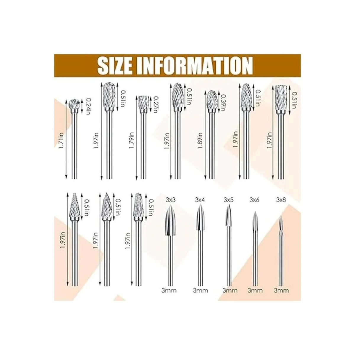 Juego de 15 brocas para tallado y grabado de madera de_2