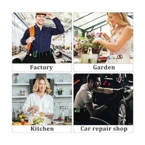 Delantal de lona de 2 bolsillos con cintura de trabajo_7