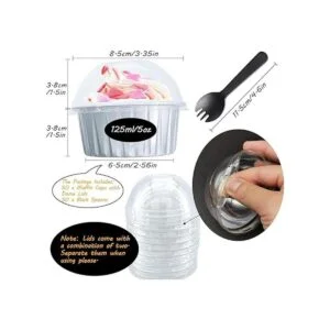 Forros para magdalenas con tapas de cúpula paquete de 50_3