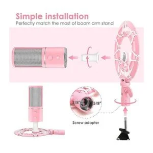 YOUSHARES Soporte de choque y filtro pop color rosa_3