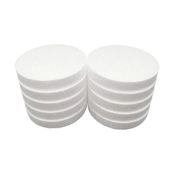 Paquete de 10 círculos de espuma de poliestireno blanco_2