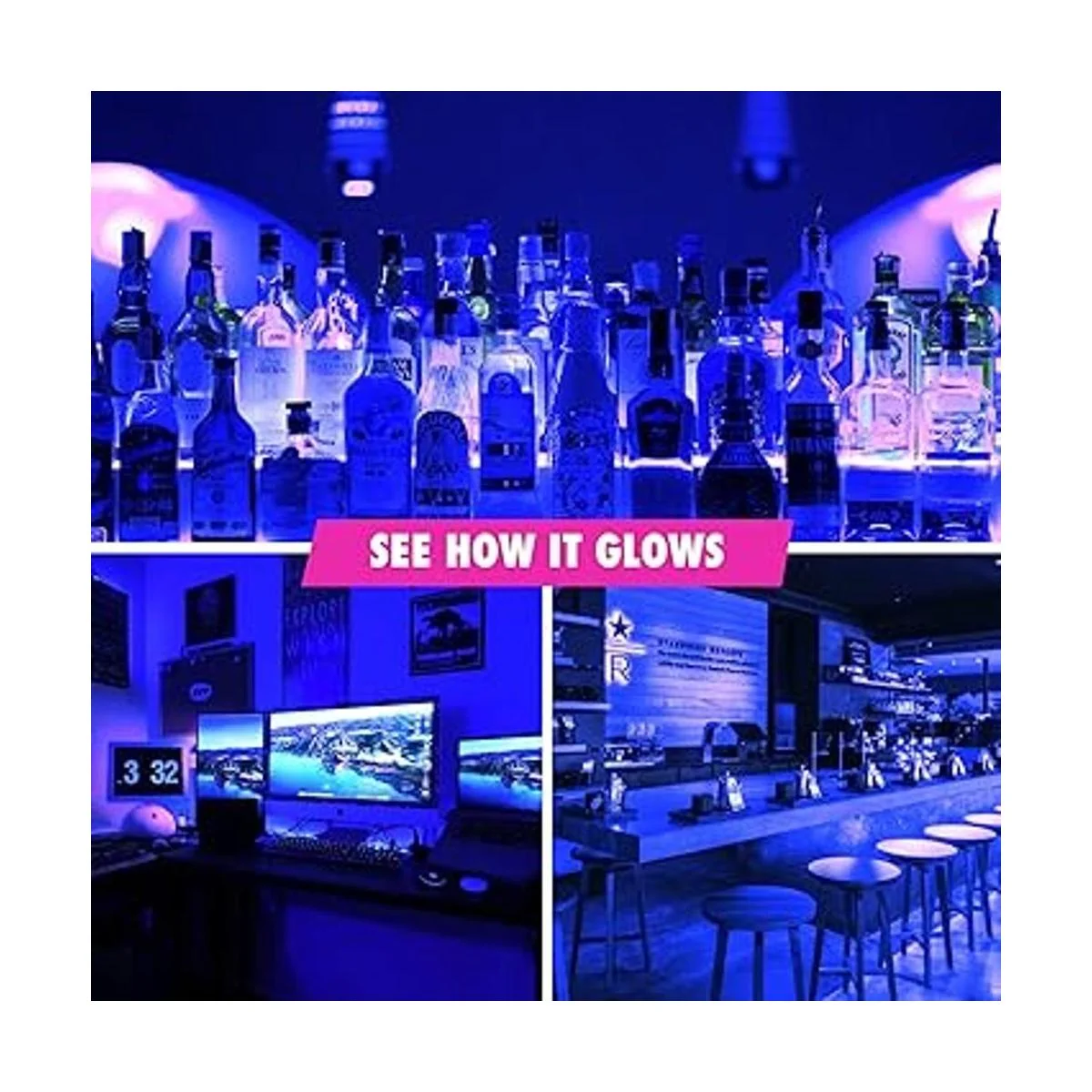 Paquete de 4 bombillas LED azules Wiyifada A19 E26 110_3