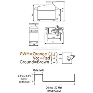 Paquete de 2 servomotor MG995 ngulo de control de 180_7