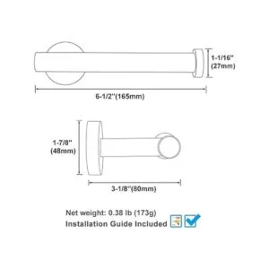 Soporte de papel higiénico negro y dorado ángulo simple_2