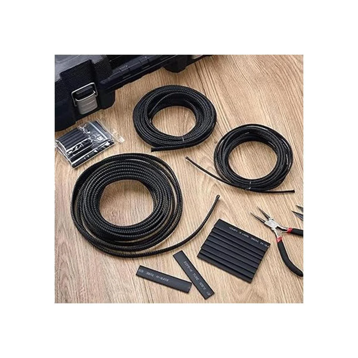 Funda de cable trenzado expandible de PET de 50 pies_3