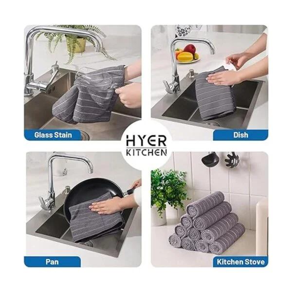 HYER KITCHEN Toallas de cocina de microfibra diseño de_6