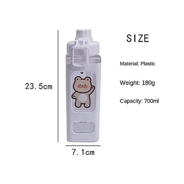 Kawaii Botella de agua con pajita deportiva de plástico_7