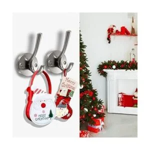 Ganchos de níquel cepillado paquete de 2 ganchos de baño_5