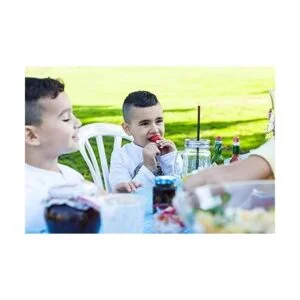 TopTableCloth Mantel cuadrado de vinilo blanco y azul a_6