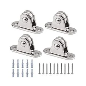 FSHIHINE Bloque de poleas de metal paquete de 4 rodillos_1