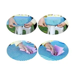 TopTableCloth Mantel cuadrado de vinilo blanco y azul a_2