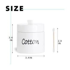 LEETOYI Organizador de hisopos de algodón de cerámica con_2