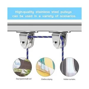 FSHIHINE Bloque de poleas de metal paquete de 4 rodillos_2