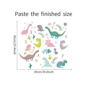 ROFARSO Coloridas calcomanías de pared de dinosaurio de_5