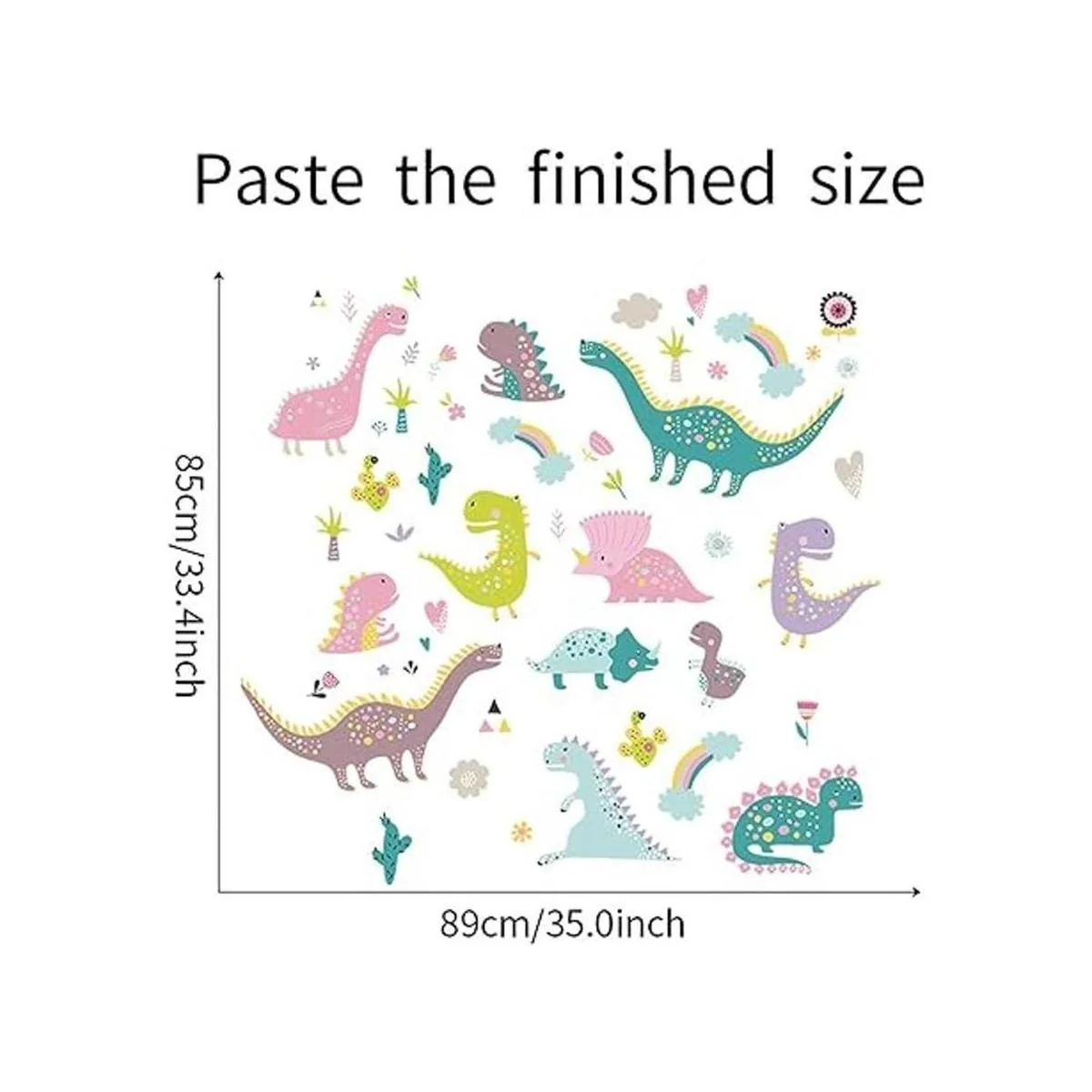 ROFARSO Coloridas calcomanías de pared de dinosaurio de_5